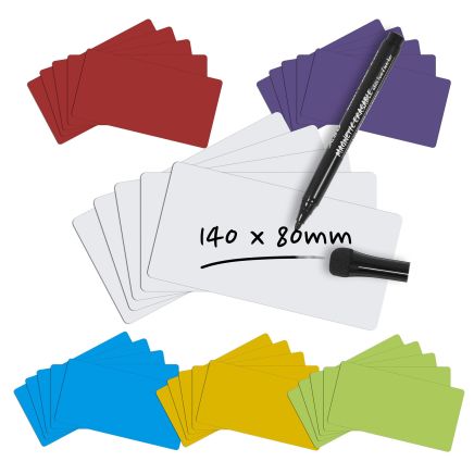 MagFlex® 140 x 80 x 0.85mm Flexible Magnetic Sheet - Gloss Dry-Wipe Surface (Assorted)