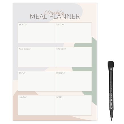 MagFlex® A4 Pastels Weekly Meal Planner Fridge Magnet - Flexible Magnetic Sheet