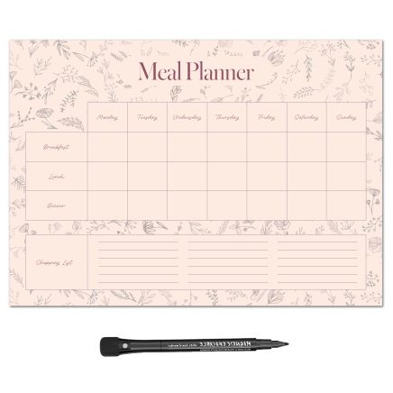 MagFlex® A4 Wild Flowers Weekly Meal Planner Fridge Magnet - Flexible Magnetic Sheet