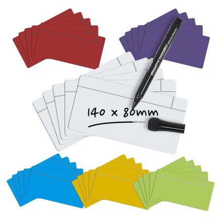 MagFlex® 140 x 80 x 0.85mm Scrumboard Magnet - Gloss Dry-Wipe Surface (Assorted)