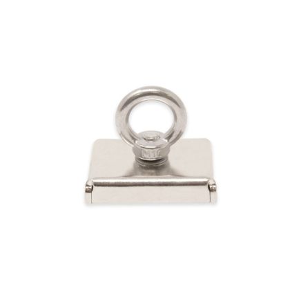 75 x 55 x 20mm N42 Neodymium Pot Magnet with M10 Eyebolt - 110kg Pull