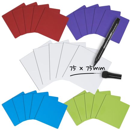 MagFlex® 75 x 75 x 0.85mm Flexible Magnetic Sheet - Gloss Dry-Wipe Surface (Assorted)