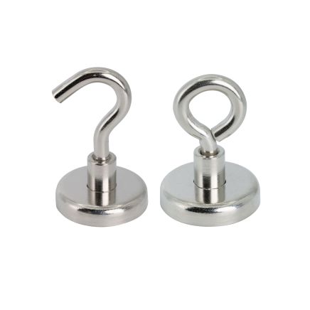 32mm dia Ferrite Clamping Magnet with M6 Hook or Eyebolt - 5.8kg Pull