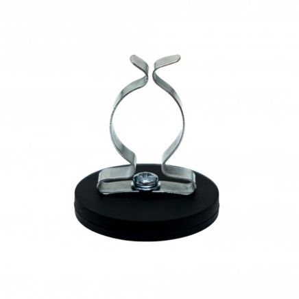 43mm dia x 6mm high Rubber Coated Cable Holding Magnet With 25.4mm Terry Spring Clip - 8kg Pull