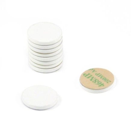20mm dia x 2mm thick White Painted Mild Steel Disc with 3M™ Self-Adhesive