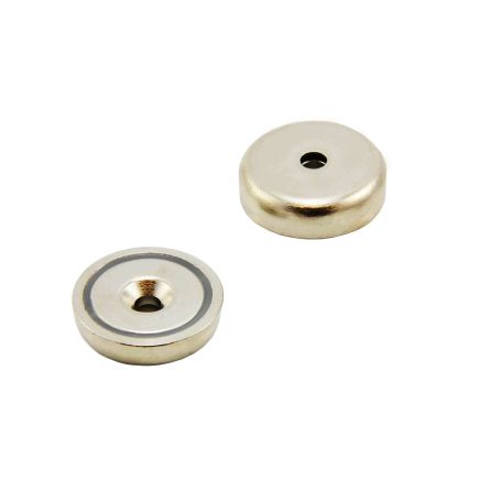 32mm dia x 8mm thick x 5.5mm c/sink N42 Neodymium Pot Magnet - 44kg Pull