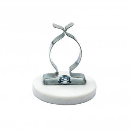 43mm dia x 6mm high Rubber Coated Cable Holding Magnet With 19mm Terry Spring Clip - 8kg Pull