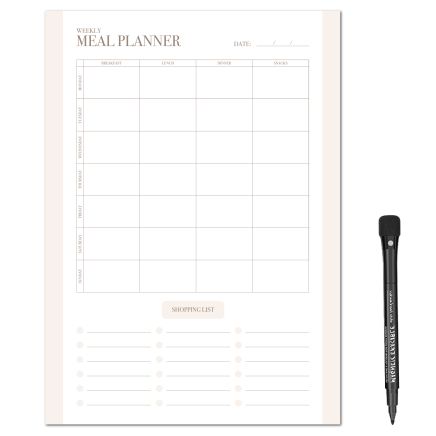 MagFlex® A4 Minimalistic Weekly Meal Planner Fridge Magnet - Flexible Magnetic Sheet