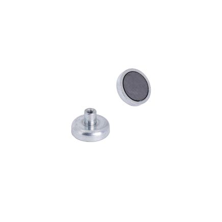 25mm dia x 7mm thick Ferrite Pot Magnet with M4 Internal Thread - 1kg Pull