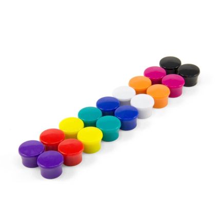 Small Coloured High Power 'Memo' Board Magnets - Office & Fridge (17.5mm dia x 12.3mm tall)