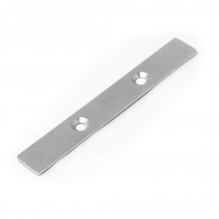 101 x 14.5 x 2mm thick Nickel Plated Mild Steel Plate + 2x 5.25mm c/sunk holes