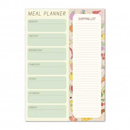 52 Sheet A5 Magnetic Weekly Meal Planner Notepad - Foods