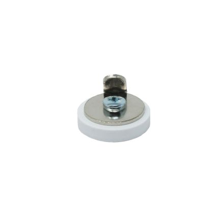 31mm dia x 6mm high Rubber Coated Magnet With 26mm Picture Hook - 5.7kg Pull