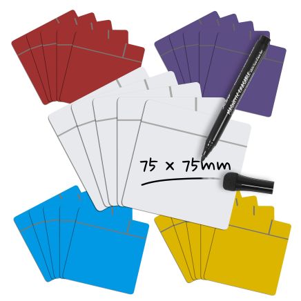 MagFlex® 75 x 75 x 0.85mm Scrumboard Magnet - Gloss Dry-Wipe Surface (Assorted)
