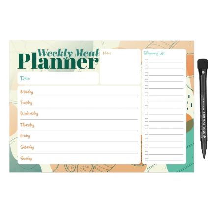 MagFlex® A4 Abstract Weekly Meal Planner Fridge Magnet - Flexible Magnetic Sheet